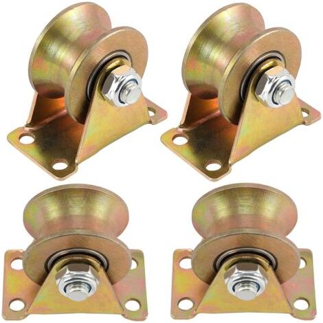Set Mit 4 Robusten U-nut-rollen Für Schiebetore, Rolltore Und Industriemaschinen