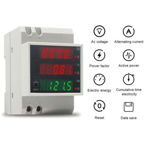 Einphasen-energiezähler, Voltmeter, Amperemeter, Din Ac80-300 V, 100 A, Lcd-anzeige, Wattmeter, Zwischenzähler, Spannungsfaktor, Kwh-verbrauchszähler Xxw