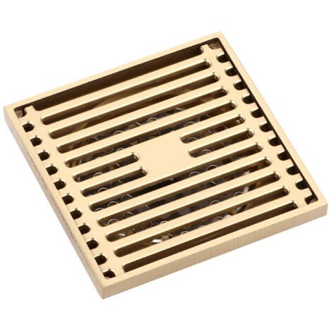 Quadratischer Bodenablauf 10x10 Cm – Geruchshemmender Messingablauf – 98 % Selbstreinigungsvermögen – Einfache Installation Ohne Zubehör