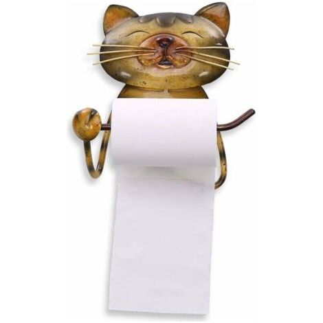 Katzen-toilettenpapierhalter Aus Eisen Für Badezimmer, Wandmontierter Rollenpapierhalter