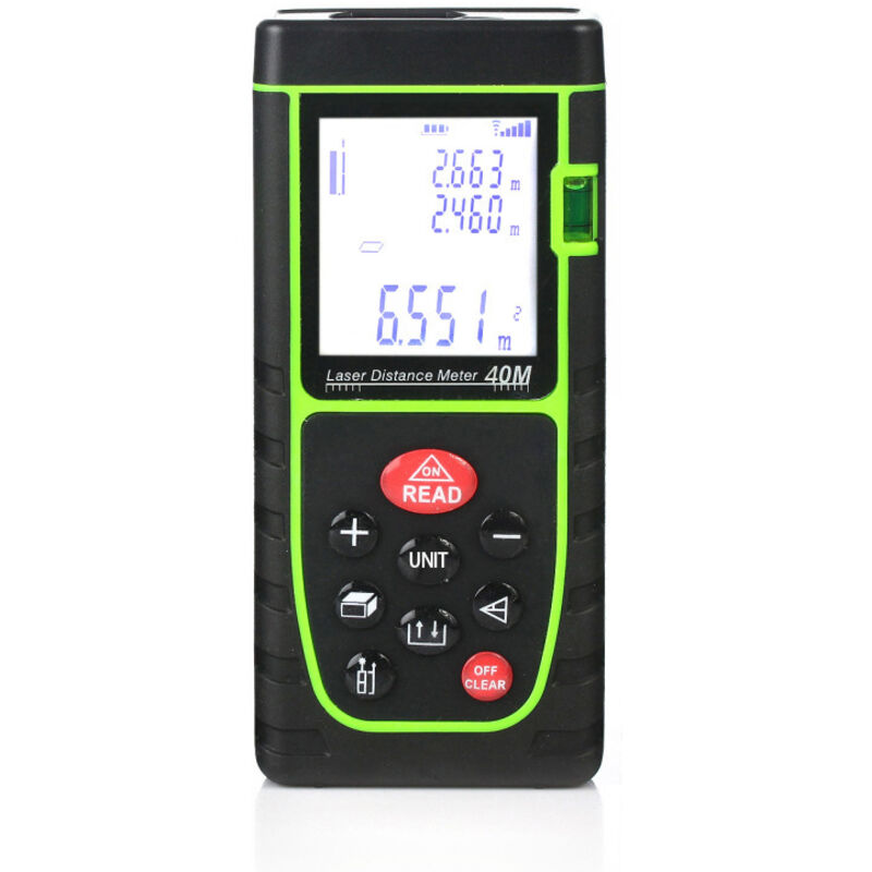 40 M Tragbarer Laser-entfernungsmesser – Genauigkeit ± 3 Mm – Temperaturbereich 0–40 ℃ – Ip54 Wasserdicht – Kontinuierliche Und Pythagoras-messung