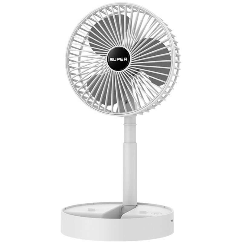 Weißer Faltbarer Usb-schreibtischventilator, Mini-elektroventilator Für Schlafsäle, Tragbarer Teleskopventilator