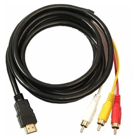 1,5 M Langes Hdmi-auf-rca-kabel – 24k Vergoldete Anschlüsse – Hd-audio-/videoübertragung – Für Dvd-player Und Projektoren
