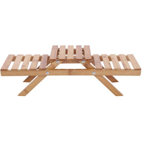 2-stufiges, Faltbares Holzregal Für Topfpflanzen Und Blumen, Gartenregal