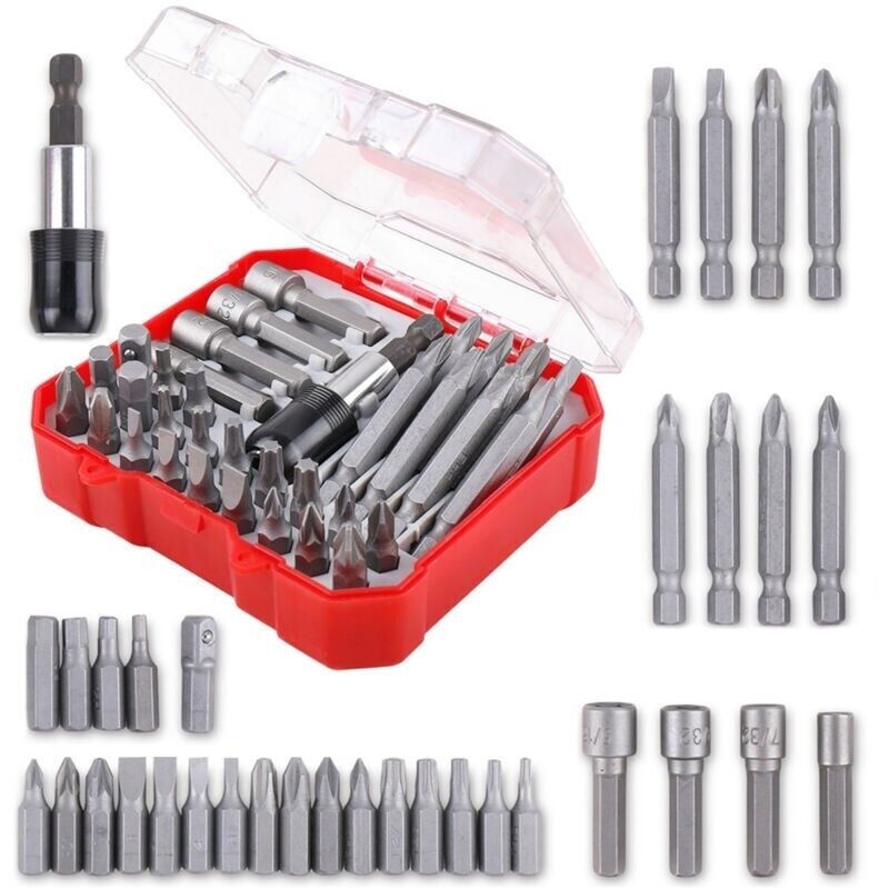 Zubehör-set Für Bohrlöcher, 34 Teile, Bohrloch-set, Extra Hart (ph, Pz, T, S, Hex-bit, Adapter Mit Sechseckiger Aufnahme Auf 1/4", Inklusive Sortimentssatz)