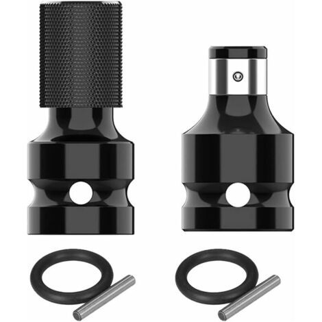 2-teilige Steckschlüssel-adapter, 1/2 Vierkant Auf 1/4 Sechskant, Ratschen-steckschlüssel-schnellspannfutter-konverter Für Schraubendreher-bithalter Und Schlagratschenschlüssel – Stahl