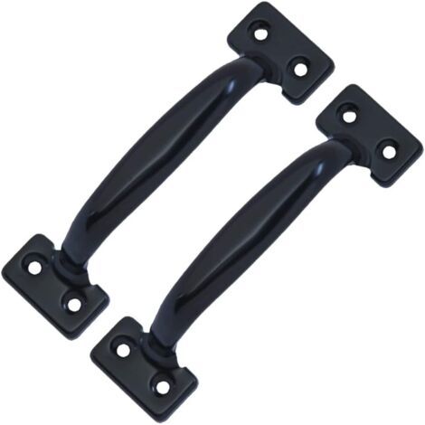 2er-pack Retro-scheunentürgriffe Für Küchenschränke, Lochabstand: 58 Mm, Schwarzes Eisen