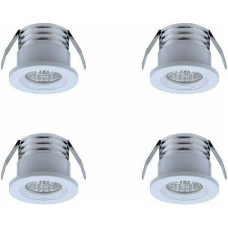 Set Mit 4 Mini-led-einbaustrahlern Mit 3 W – Warmes Licht 3000 K – Aluminium Und Glas – Durchmesser 38 Mm – Für Die Innenbeleuchtung