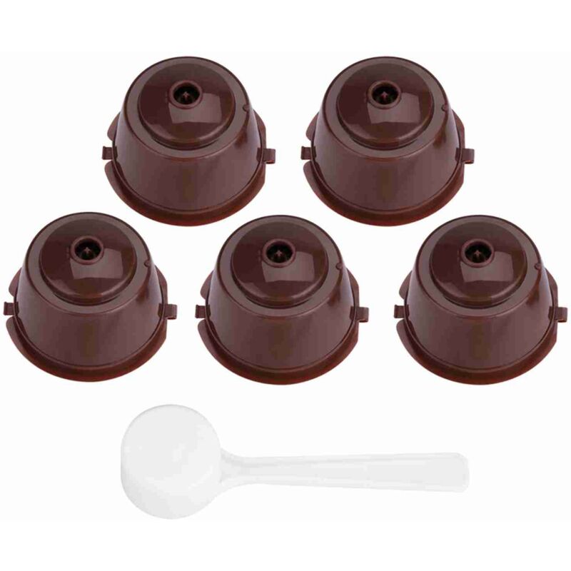 5er-pack Kaffeekapselfilter, Wiederverwendbar, Nachfüllbar, Lebensmittelqualität, Pp 304, Edelstahl, Kaffeekapselfilter (braun)