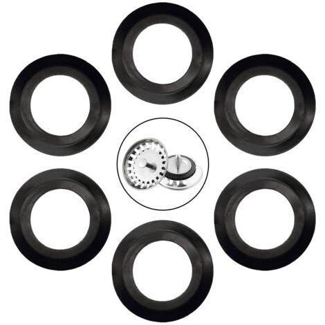 6er-pack Küchenspülendichtung, Elastomerdichtung Für Filterkörbe, Außendurchmesser 56 Mm, Innendurchmesser 34 Mm, Spülbeckenzubehör, Ersatzdichtung Für Küchenspülenfilter