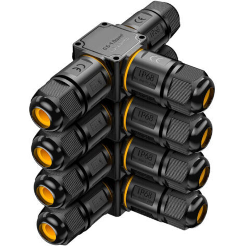 Wasserdichte Ip68-kabelverbinder – 4er-set – 3-wege-anschlussdose Für 6–11 Mm Kabel – Uv-beständigkeit Und Optimale Abdichtung