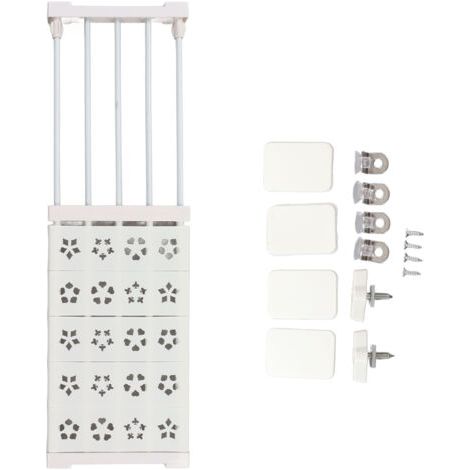 Weißes Erweiterbares Schrank-spannregal Ohne Bohren, Teleskop-garderoben-spannregal-organizer, Trennwand, 24 Cm Breit, 50–80 Cm Lang