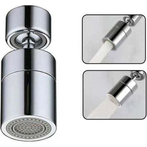 Wasserhahn-belüfter (silber), 360° Drehbare Küchen-wasserhahn-düse, 2 Modi, Luftsprudler, Wassersparend, Jet Breeze Filter-wasserhahn, Küche, Badezimmer, Waschbecken