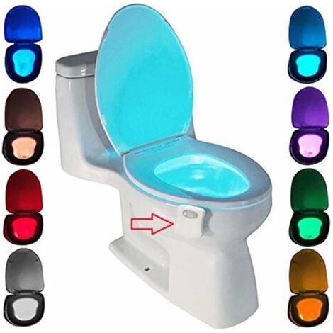 Led-nachtlicht-toilettenlampe Mit Pir-sensor – 8 Wechselnde Farben – Leuchtet Im Dunkeln – Einfache Installation