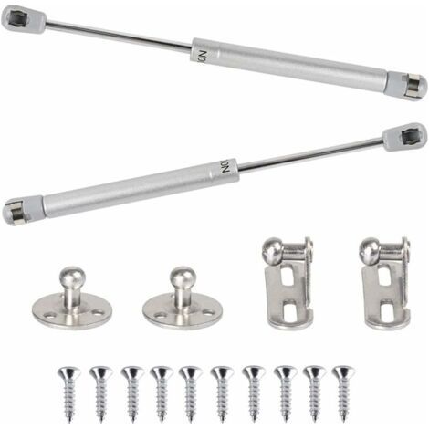 2 Stück Gasfeder 100 N, Hydraulische Gasdruckfedern, Pneumatischer Arm Zum Heben, Gasstoß 90 Grad Mit Schrauben, Schranktürscharnier Für Sanftes Öffnen, Küchenmöbel, Schrank – 265 Mm