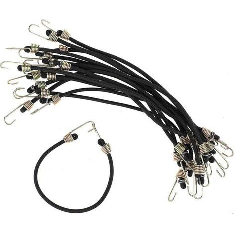 15 Piccole Elastice Corde En Ganci, Corde Elastiche 9 Pollici Con Ganci In Acciaio Inossidabile, Mini Elastice Corde In Rubber Pro Campeggio, Tende, Teloni Pro Motociclette, Ca
