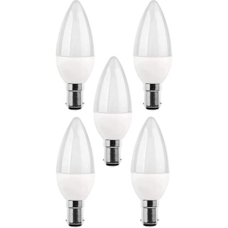 Lot Von 5 Ampullen 5 W Led B15, Entspricht Einer Ampulle Mit Glühlampenlicht Von 25 W, 270 Lm, Tagesbeleuchtung 3000 K, C35 Sbc B15 Im Kleinen Badezimmer [energieklasse A+]