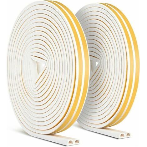Lablanc – 2 Stück 20 M Dichtungsstreifen, Selbstklebende Antikollisions-türdichtung, Tür- Und Fensterdichtung Für Wetterschutz/schalldämmung, 9 Mm X 6 Mm (weiß)