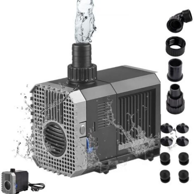 Pompe D'Alimentation Pompe Eau Submersible Mini Pompe Aquarium 3000l/h Pompe De Bassin 55w Pompe Submersible Pompe À Eau Fontaine Pompe De Filtration Für Étang Fontaine Réservoir De Poissons