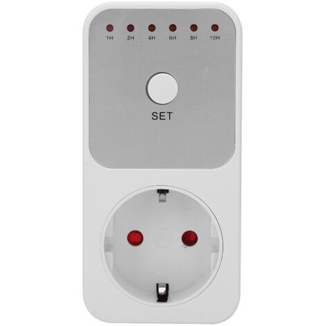 Steckdosenschalter Mit Programmierbarem Timer – Countdown 1 Bis 10 Stunden – Spannung 230 V – Strom 16 A – Material Abs
