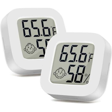 2er-pack Innenthermometer Minithermometer Hygrometer Hochpräziser Temperatur-hygrometer-monitor Mit Komfortablem Luftsymbol Für Küche, Babyzimmer, Gewächshaus, Lager, Büro,