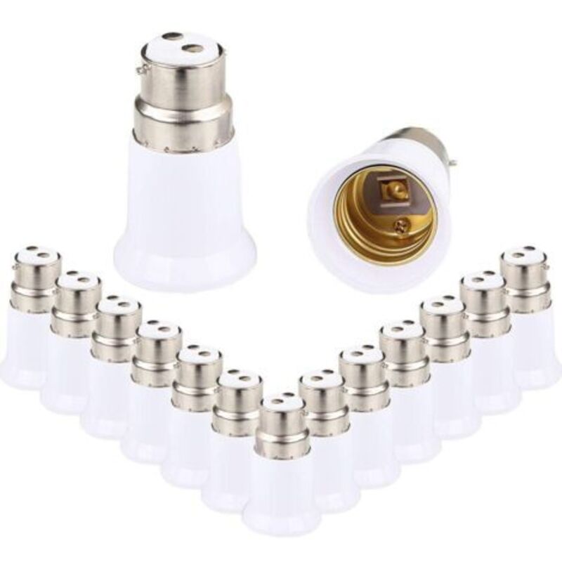 15 Stück B22-auf-e27-sockel-adapter, Lampensockel-konverter, Lampensockel-adapter Für Led-leuchtmittel Und Glühlampen