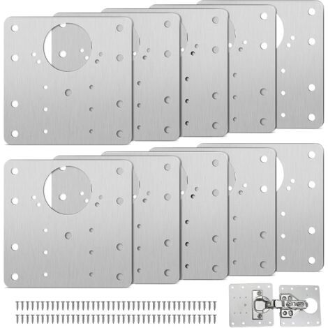 Schrankscharnier-reparaturplatte Mit Loch, 10 Stück Reparatur-halterungsplatten, Einfache Installation, Scharnier-reparatur-set Für Holz, Möbel, Regale