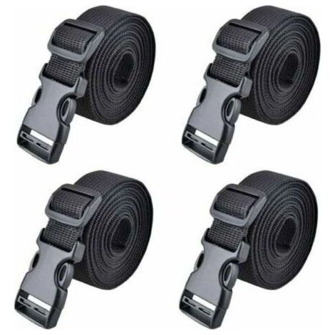 Schnellschnallengurt Kunststoff-befestigungsgurt Ratschengurt Zur Gepäckbefestigung 25 Mm, 200 Cm Fontainebleau Schwarz 4 Stück