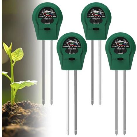4-teiliges Bodenfeuchtigkeitsmessgerät Für Pflanzen, 3-in-1-pflanzenfeuchtigkeitsmessgerät, Bodenmessgerät Mit Ph/temperatur/licht, Geeignet Für Gartenarbeit, Rasen, Hinterhof, Landwirtschaft