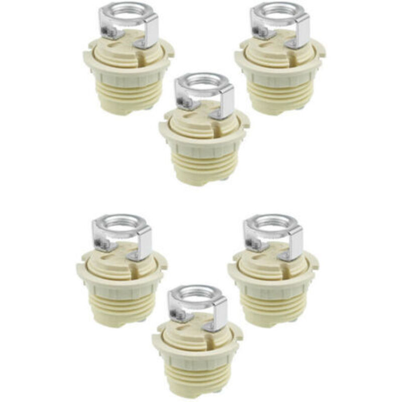 Set Mit 6 Hochwertigen G9-lampenfassungen Aus Keramik Mit Gewinde – Massiver Ring, Kompatibel Mit Halogen-, Led- Und Cfl-lampen, Ouylaf
