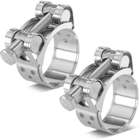 Packung Mit 2 T-klemmen Aus Edelstahl, Klemmbereich: 32–35 Mm, Breite: 18 Mm