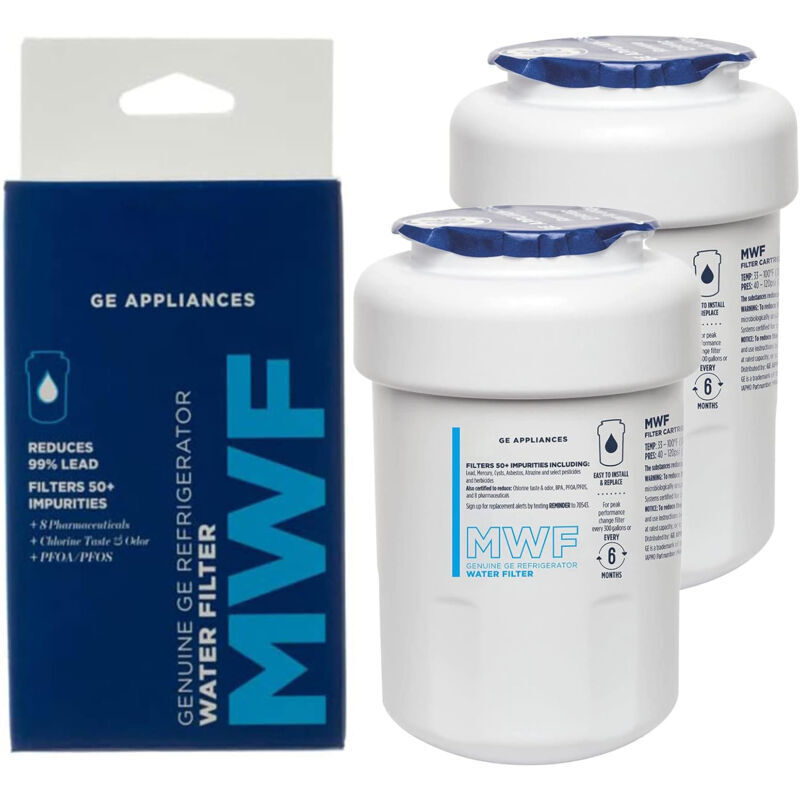 2er-pack Ge Mwf Kühlschrank-wasserfilter – Zertifiziert Zur Reduzierung Von Blei Und Schwefel – Kompatibel Mit Mehreren Ge-modellen