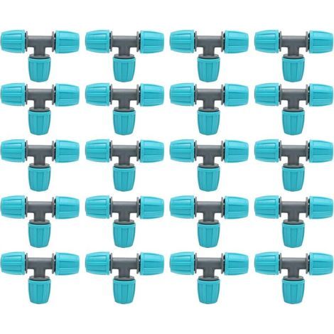 20 Stück T-stücke Mit Widerhaken, 16 Mm Schlauchanschlüsse Mit Widerhaken, Tropfbewässerungsrohr-t-verbindungsstücke, 3-wege-adapter-rohrverbindungen Für Die Bewässerung Von Garten- Und Hofpflanzen