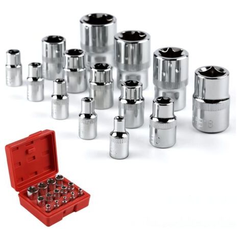 Doppelte Schrauben, 14 Doppelte E-torx-schrauben, Torx-koffer In Form Von Schrauben Und Schrauben, 3 Spezifikationen 1/4", 3/8"", 1/2"", Mit Praktischem Gehäuse