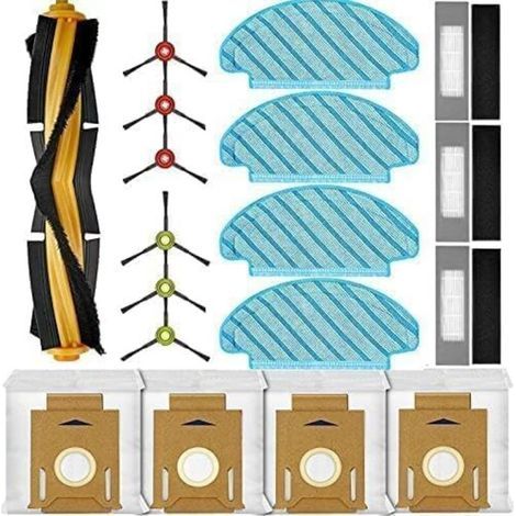 Kit Mit 18 Kompatiblen Austauschteilen Mit Ecovacs Deebot Ozmo T8 T8+ T8 Aivi T8max, N8+ N8 Pro N8 Pro+, T9+, 1 Hauptbürste, 6 Seitenschrauben, 3 Filter, 4 Schrauben, 4 Taschenbeutel