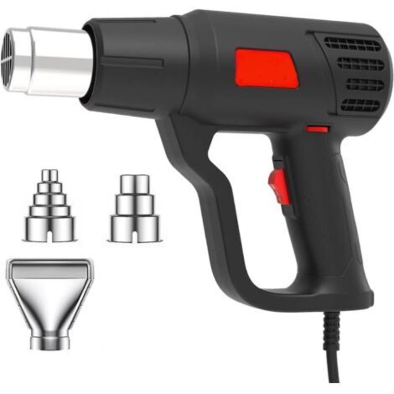 Pr Décapeurs Thermiques 2000w Pistolet À Air Chaud 60℃600℃ Contrôle De Température Sans Paliers + 2 Débit D'Air Protection Contre Les Surcharges Adapté Au Chauffage, Au Dégivrage Et À La Soudure