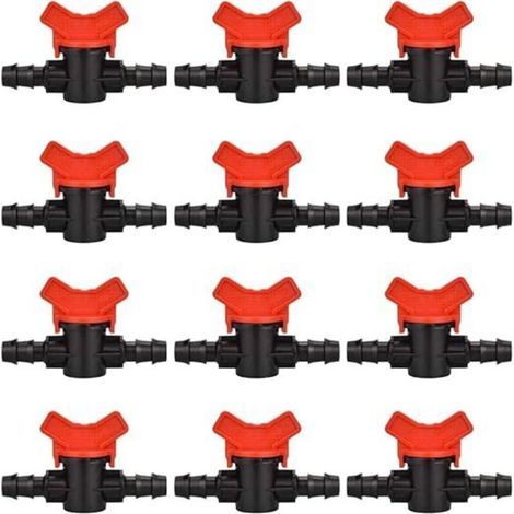 12 Stück Garten-wasserhahn, Garten-bewässerungsschlauch, 16 X 16 Mm, Gartenschlauch Aus Kunststoff Für Die Außensteuerung Des Garten-wasserhahns (schwarz + Rot)