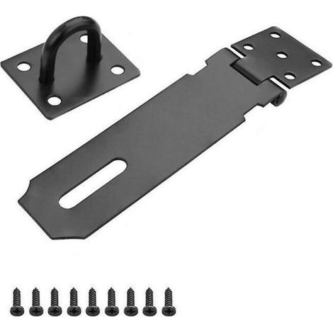 Loquet Et Targette (noir)cadenas Moraillon 5 Pouces Loquet De Porte, Cadenas Moraillon Serrure De Porte Extérieure Avec Vis, Loquet De Porte En Acier Inoxydable Pour Porte, Tiroir, Placard