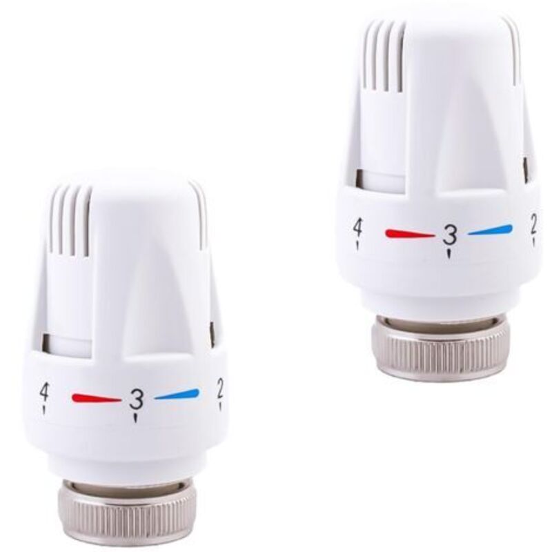 2 Thermostatköpfe, Thermostat M30 X 1,5 Nullstellungs-heizkörperventil, Thermostatisches Einstellventil, Heizkörperthermostat