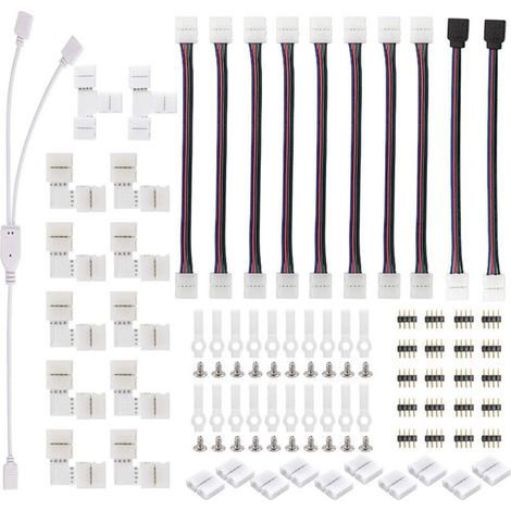 Bandstecker, Led-bandstecker-set, Mit 4 Männlichen Steckern In L-form, Led-bandstecker Rgb 5050, Für 10-mm-led-erweiterungszubehör