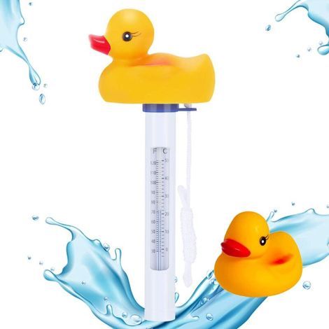 Pool-thermometer, 1 Schwimmendes Thermometer Im Enten-design Mit Schnur – Stoß- Und Wasserfest – Für Innen- Und Außenpools, Spas, Teiche (ente)