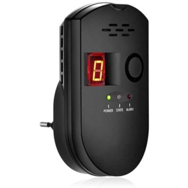 Gasdetektoren, Gpl-/naturgas-/stadtgasalarm, Mit Akustischem Alarm Und Numerischer Led-anzeige, Methan- Und Propan-butan-überwachung (schwarz)