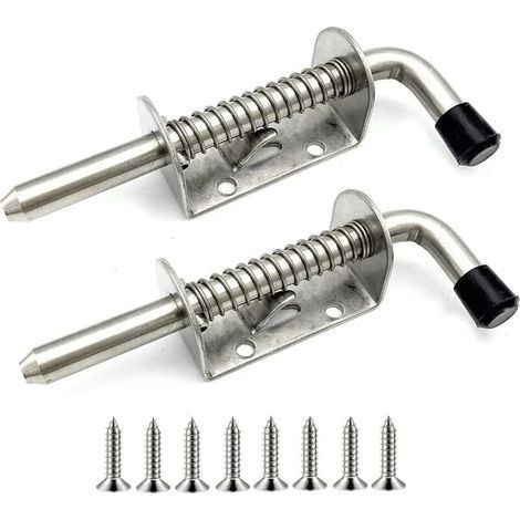 2er-pack Federbelastete Edelstahlriegel Für Garagentor, Schuppen, Hof, Hühnerstall (128 Mm) –