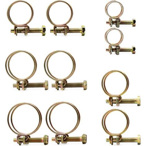 50 Stück Doppelklemmen Für Tuyaux, Einstellbare Doppelfil-tuyaux-clips, Klemmen, Acier Fil Tube, Tuyau Pince Vis Sortiment Kit