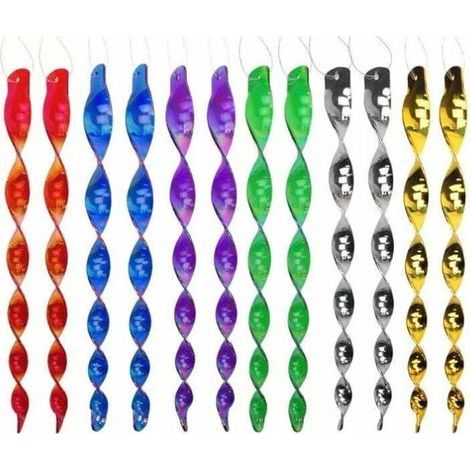 Ulisem Vogelabwehrmittel, 12 Stück, Anti-vogel-spirale, Reflektierend, Rotierend, Schreckt Vögel Ab, 6 Farben (30 Cm)