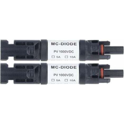 Packung Mit 2 Stück Solar-pv-stecker 1000 V Integrierte Anti-reverse-diode Ip68 Wasserdicht Für Solarpanel-anschluss(10a)