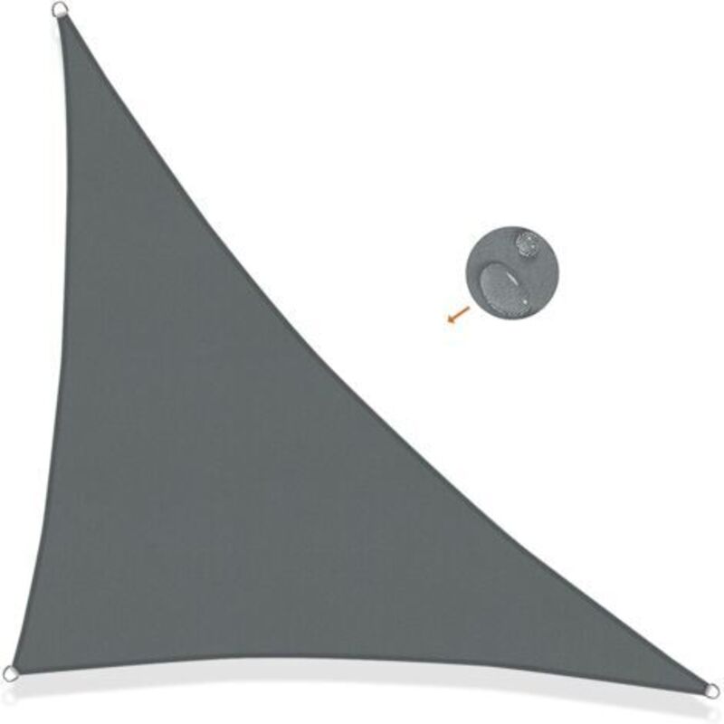 Pr Voile D'Ombrage Triangulaire 3x3x3m Undurchlässiges Toile Ombrage Uv-schutz Für Terrasse, Garten, Terrasse, Außenbereich, Balkon, Grau Anthrazit