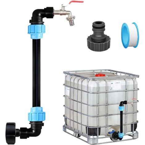 3/4-zoll-wasserrückgewinnungstank-wasserhahn – Messinganschluss – Langlebiges Polyethylen – Einfache Installation Für 1000 L Ibc-tank