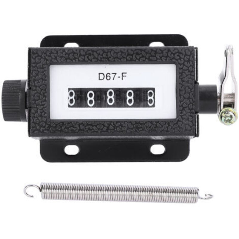 Mechanischer 5-stelliger 0-99999 Zugzähler, Schwarzer, Rücksetzbarer Drehknopf Mit Feder