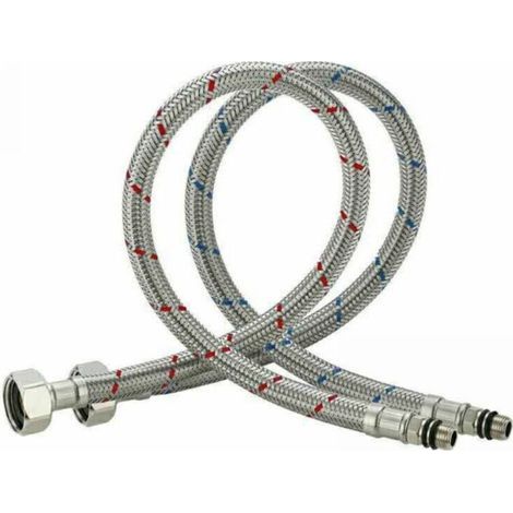 Cyslmuk – Flexibler Anschluss 80 Cm Aus Edelstahl 304 – Korrosionsbeständigkeit – Durchflussrate 28 Liter/min – Für Warm- Und Kaltwasserhähne
